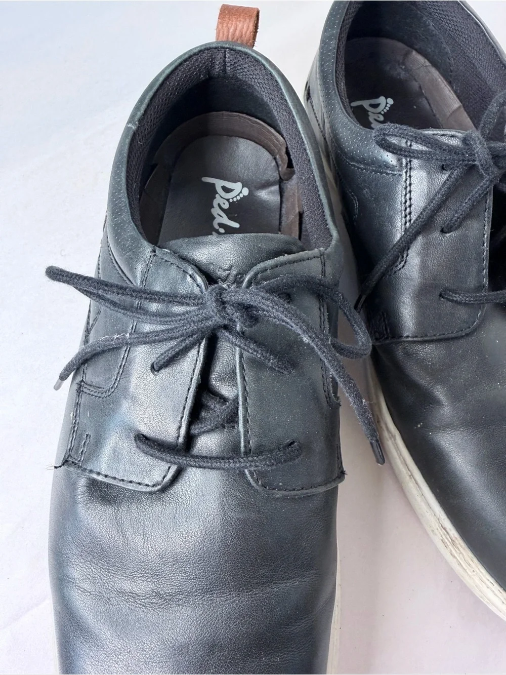 Ped Lite black leather lace up comfort shoe